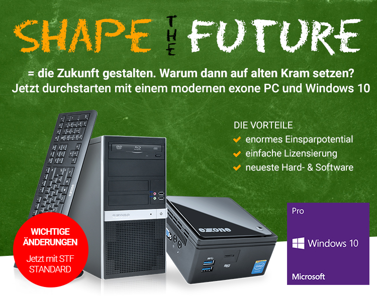 Diverse Computer Hardware und Windows 10 Logo